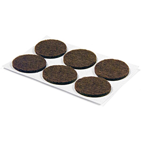 Convenience Concepts 0.75 in. TruGuard Round Self Adhesive Felt Pads, Brown, 6PK HI3235102 - main